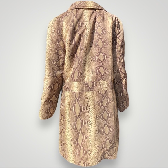 Valentino Snake Print Trench Coat in Brown and Tan - Picture 6 of 7